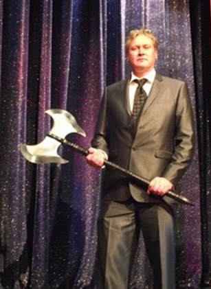 2011 Gemmell Awards. Simon Fearnhamm of Raven Armoury with the full-size Snaga he created