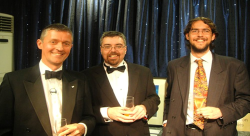 James Barclay, Mark Yon and Marcus Gipps of Gollancz at the 2011 Gemmell Awards