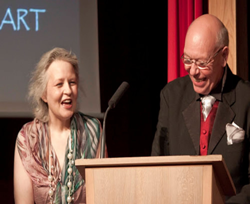 Deborah Miller and Stan Nicholls presenting at the 2012 Gemmell Awards