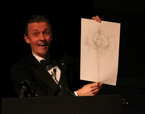 James Barclay conducts the auction at the 2013 Gemmell Awards