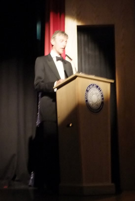 James Barclay conducting the auction at the 2014 David Gemmell Awards for Fantasy