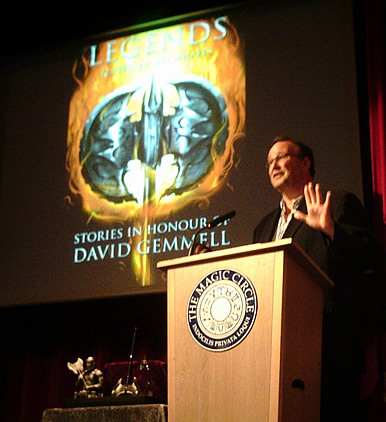 Ian Whates announcing the forthcoming publication of Legends 2 at the 2014 David Gemmell Awards for Fantasy