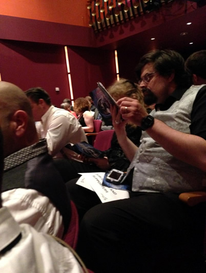Adrian Tchaikovsky in audience at the 2014 David Gemmell Awards for Fantasy