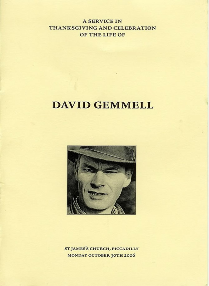 Memorial service for David Gemmell. St James's Church, Piccadilly on 30th October 2006